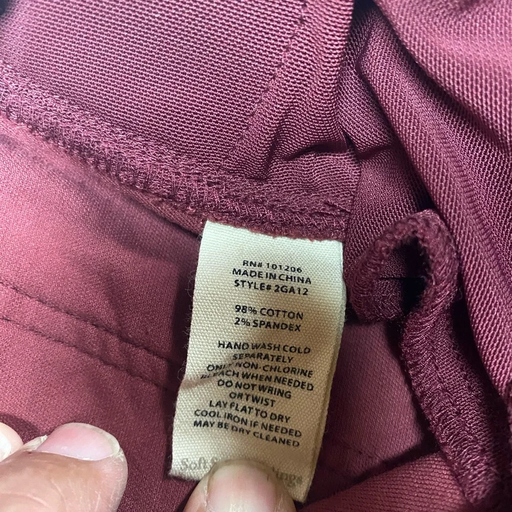 Soft Surroundings Burgundy Velour Casual Pants Women’s Size 4